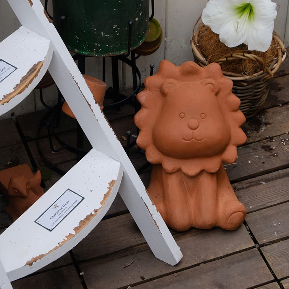 Amazon.co.jp: 漫画の動物モデル、ライオンの彫刻の像装飾的な粘土素朴